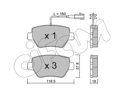 комплект спирачно феродо, дискови спирачки CIFAM               