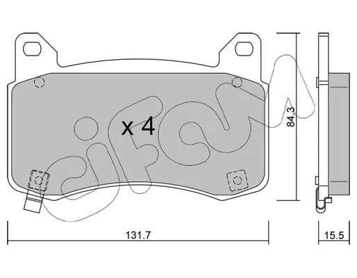 комплект спирачно феродо, дискови спирачки CIFAM               