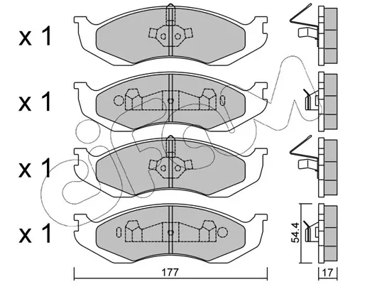 комплект спирачно феродо, дискови спирачки CIFAM               