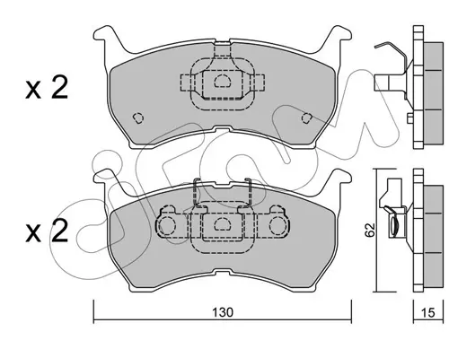комплект спирачно феродо, дискови спирачки CIFAM               