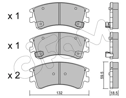 комплект спирачно феродо, дискови спирачки CIFAM               