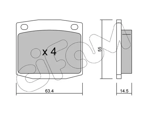 комплект спирачно феродо, дискови спирачки CIFAM               