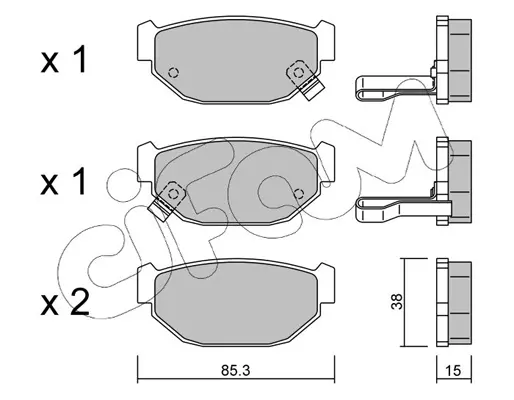 комплект спирачно феродо, дискови спирачки CIFAM               
