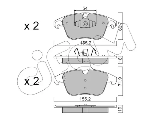 комплект спирачно феродо, дискови спирачки CIFAM               