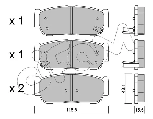 комплект спирачно феродо, дискови спирачки CIFAM               