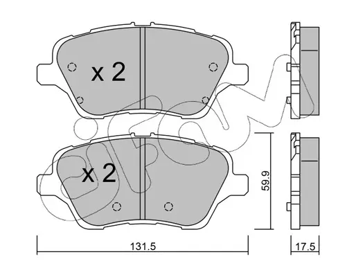 комплект спирачно феродо, дискови спирачки CIFAM               