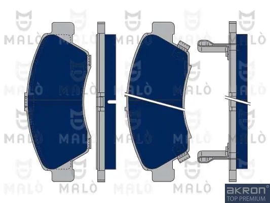 комплект спирачно феродо, дискови спирачки AKRON-MALO          