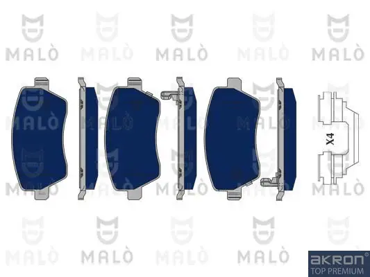 комплект спирачно феродо, дискови спирачки AKRON-MALO          