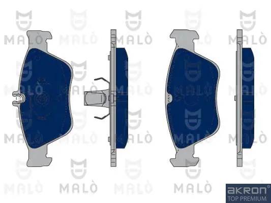 комплект спирачно феродо, дискови спирачки AKRON-MALO          