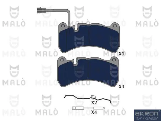 комплект спирачно феродо, дискови спирачки AKRON-MALO          