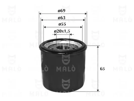 Маслен филтър за RENAULT CLIO III фургон/хетчбек (SB, SR) 1.2 (SR0J) 1510046 AKRON-MALO          