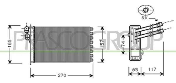 топлообменник, отопление на вътрешното пространство PRASCO              