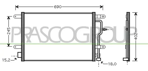 кондензатор, климатизация PRASCO              