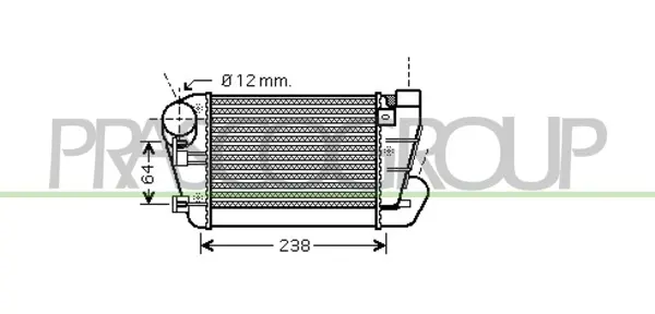 интеркулер (охладител за въздуха на турбината) PRASCO              