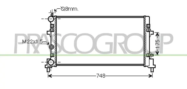 радиатор, охлаждане на двигателя PRASCO              