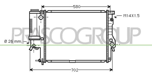 радиатор, охлаждане на двигателя PRASCO              