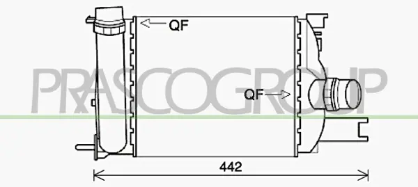 интеркулер (охладител за въздуха на турбината) PRASCO              