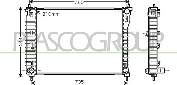 радиатор, охлаждане на двигателя PRASCO              