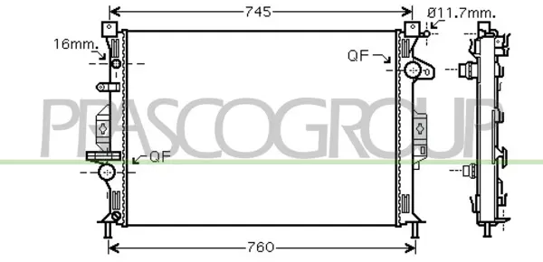 радиатор, охлаждане на двигателя PRASCO              
