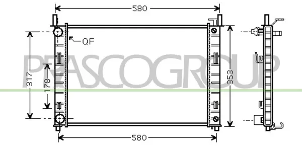 радиатор, охлаждане на двигателя PRASCO              
