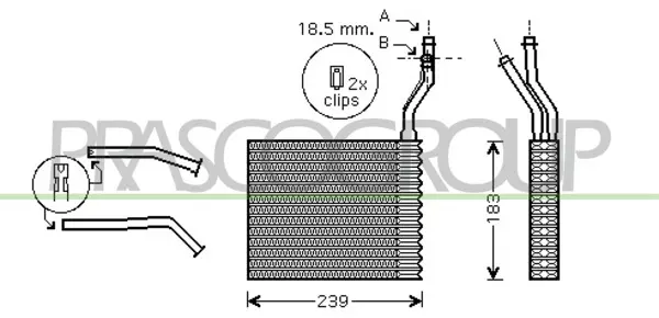 топлообменник, отопление на вътрешното пространство PRASCO              