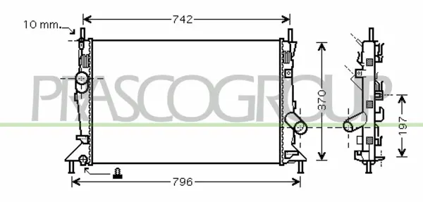 радиатор, охлаждане на двигателя PRASCO              