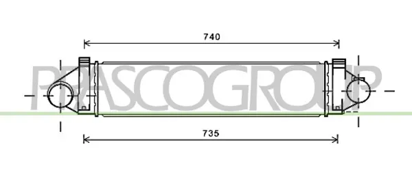 интеркулер (охладител за въздуха на турбината) PRASCO              