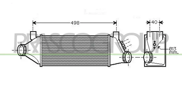 интеркулер (охладител за въздуха на турбината) PRASCO              