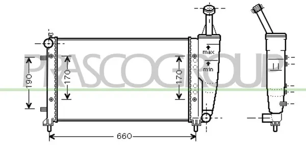 радиатор, охлаждане на двигателя PRASCO              