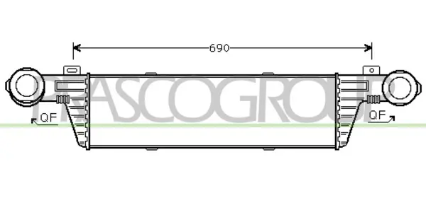 интеркулер (охладител за въздуха на турбината) PRASCO              