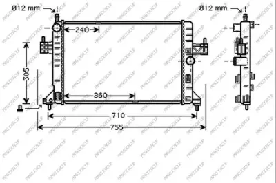 радиатор, охлаждане на двигателя PRASCO              