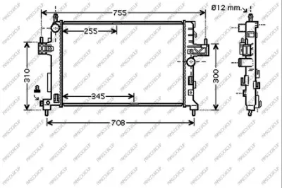 радиатор, охлаждане на двигателя PRASCO              