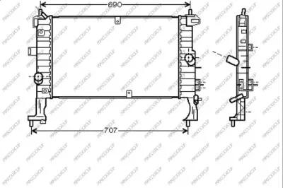 радиатор, охлаждане на двигателя PRASCO              