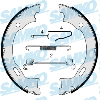 комплект спирачна челюст, ръчна спирачка SAMKO               