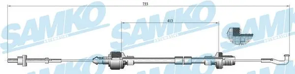 въжен механизъм, задействане на съединителя SAMKO               
