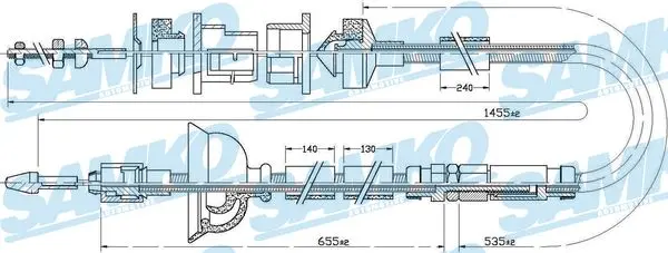 въжен механизъм, задействане на съединителя SAMKO               