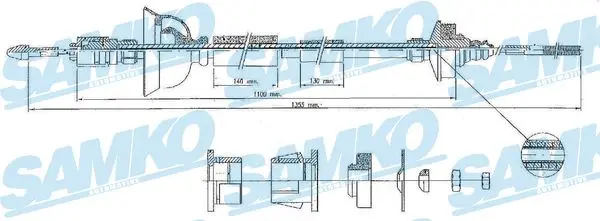 въжен механизъм, задействане на съединителя SAMKO               