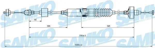 въжен механизъм, задействане на съединителя SAMKO               