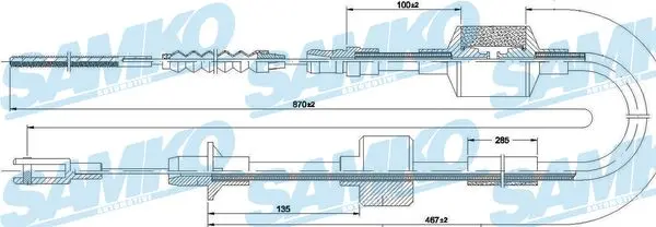 въжен механизъм, задействане на съединителя SAMKO               