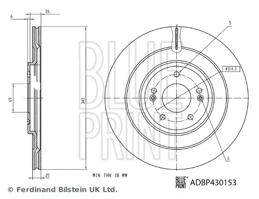 Спирачен диск BLUE PRINT