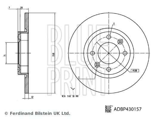 Спирачен диск BLUE PRINT
