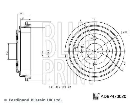 спирачен барабан BLUE PRINT          