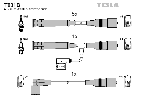 комплект запалителеи кабели TESLA               