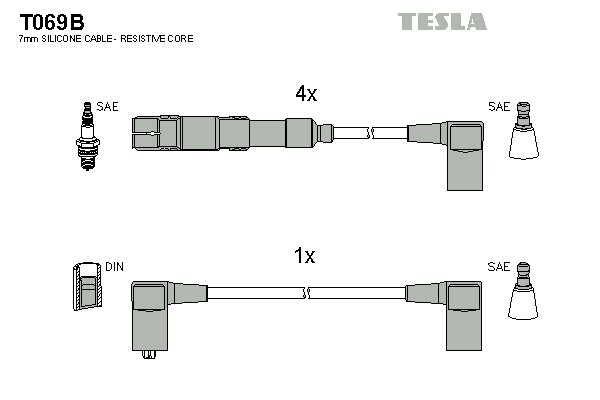 комплект запалителеи кабели TESLA               