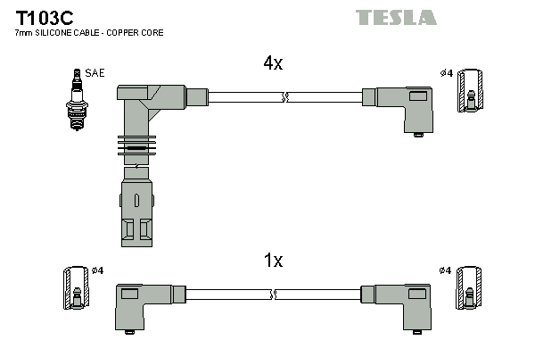 комплект запалителеи кабели TESLA               