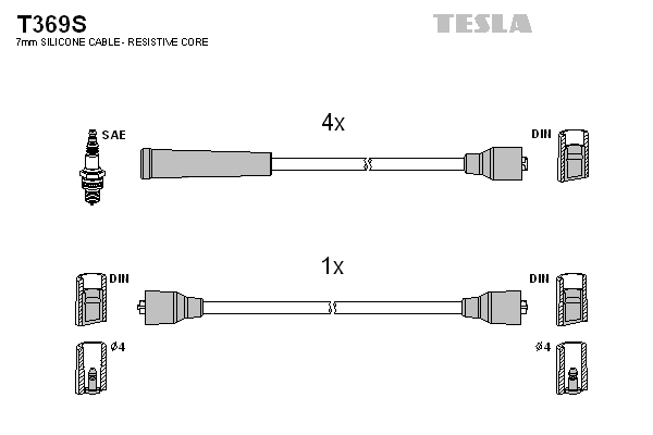 комплект запалителеи кабели TESLA               