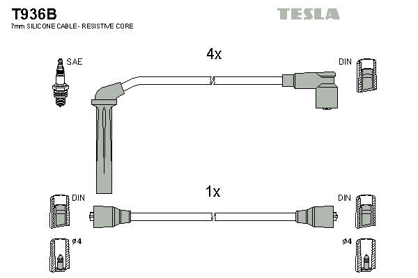 комплект запалителеи кабели TESLA               