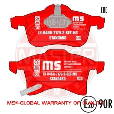 комплект спирачно феродо, дискови спирачки MASTER-SPORT GERMANY