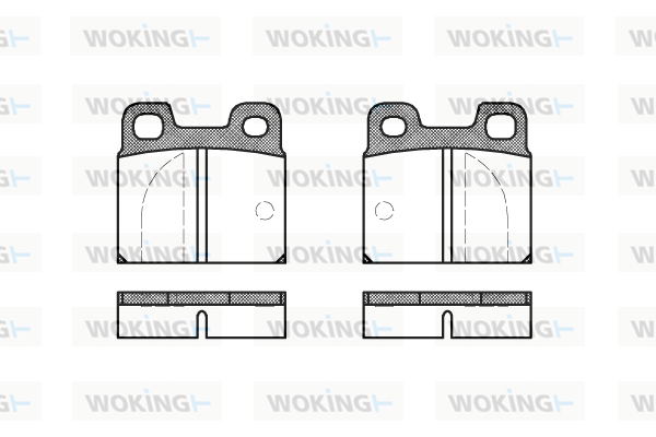 комплект спирачно феродо, дискови спирачки WOKING              