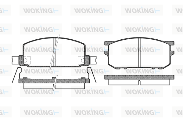 комплект спирачно феродо, дискови спирачки WOKING              